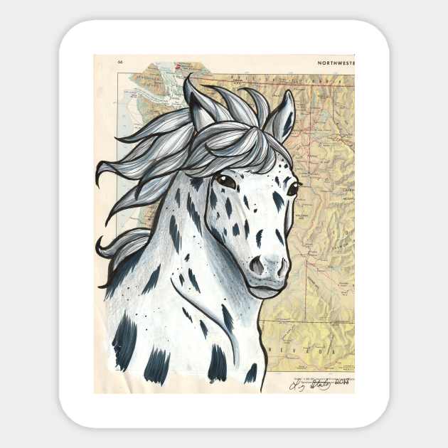 Appaloosa Horse on Map Sticker by lizstaley